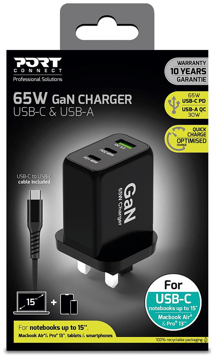 Port Connect 65W Type C UK Power Supply