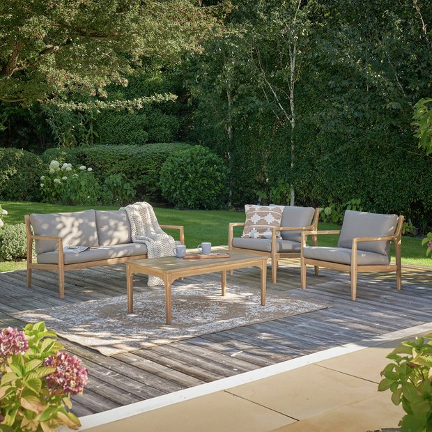 Buy Pacific Malta 4 seater Wooden Garden Sofa Set Natural Patio sets Argos