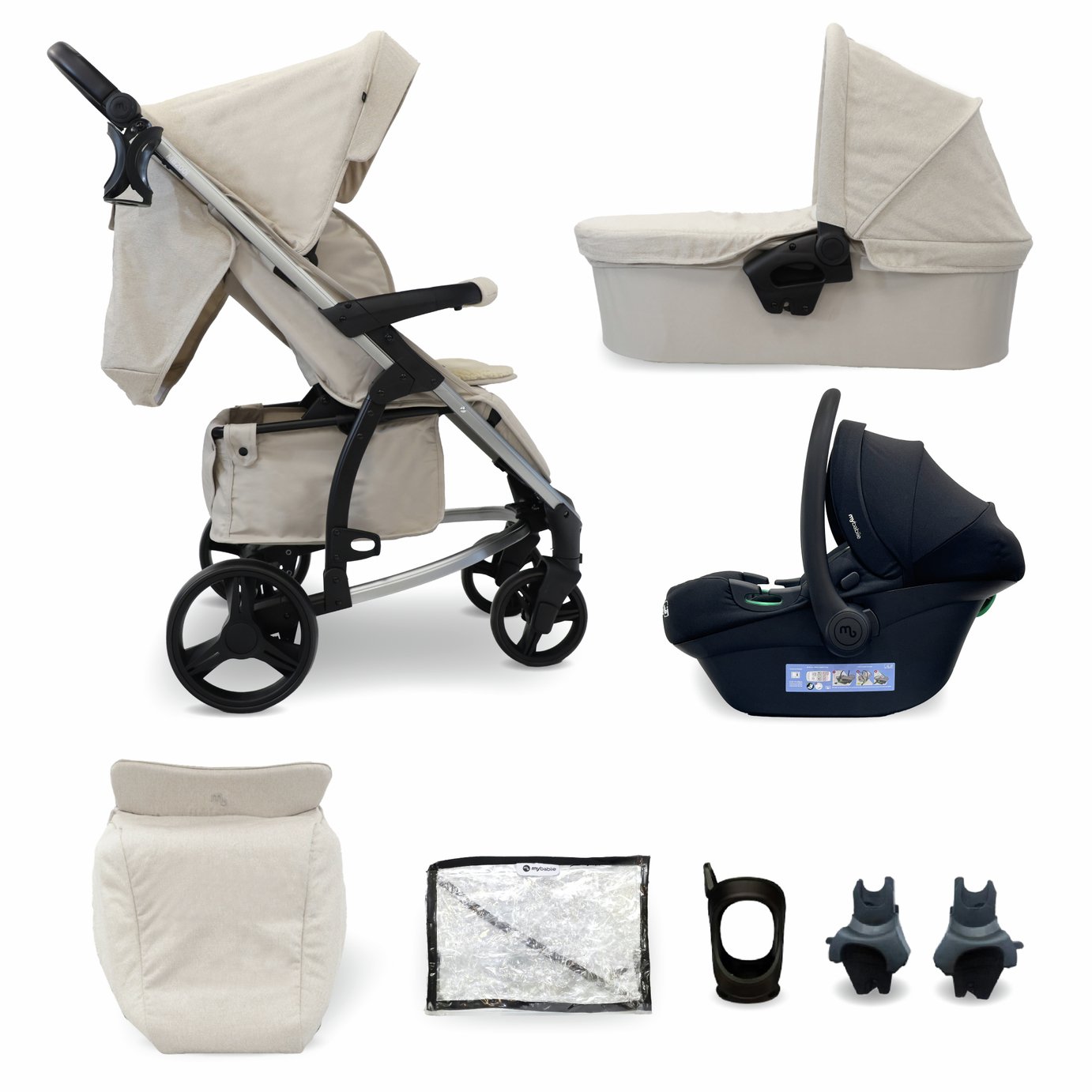My Babiie MB200i 3-in-1 Travel System - Oatmeal