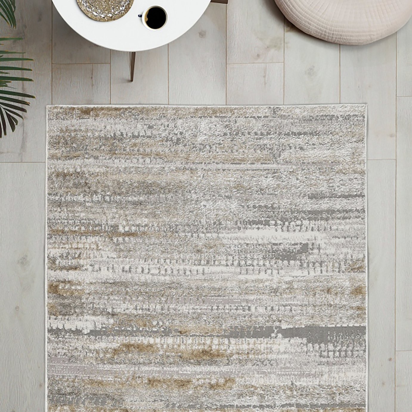 Homemaker Cadiz Abstract Grey Cut Pile Rug