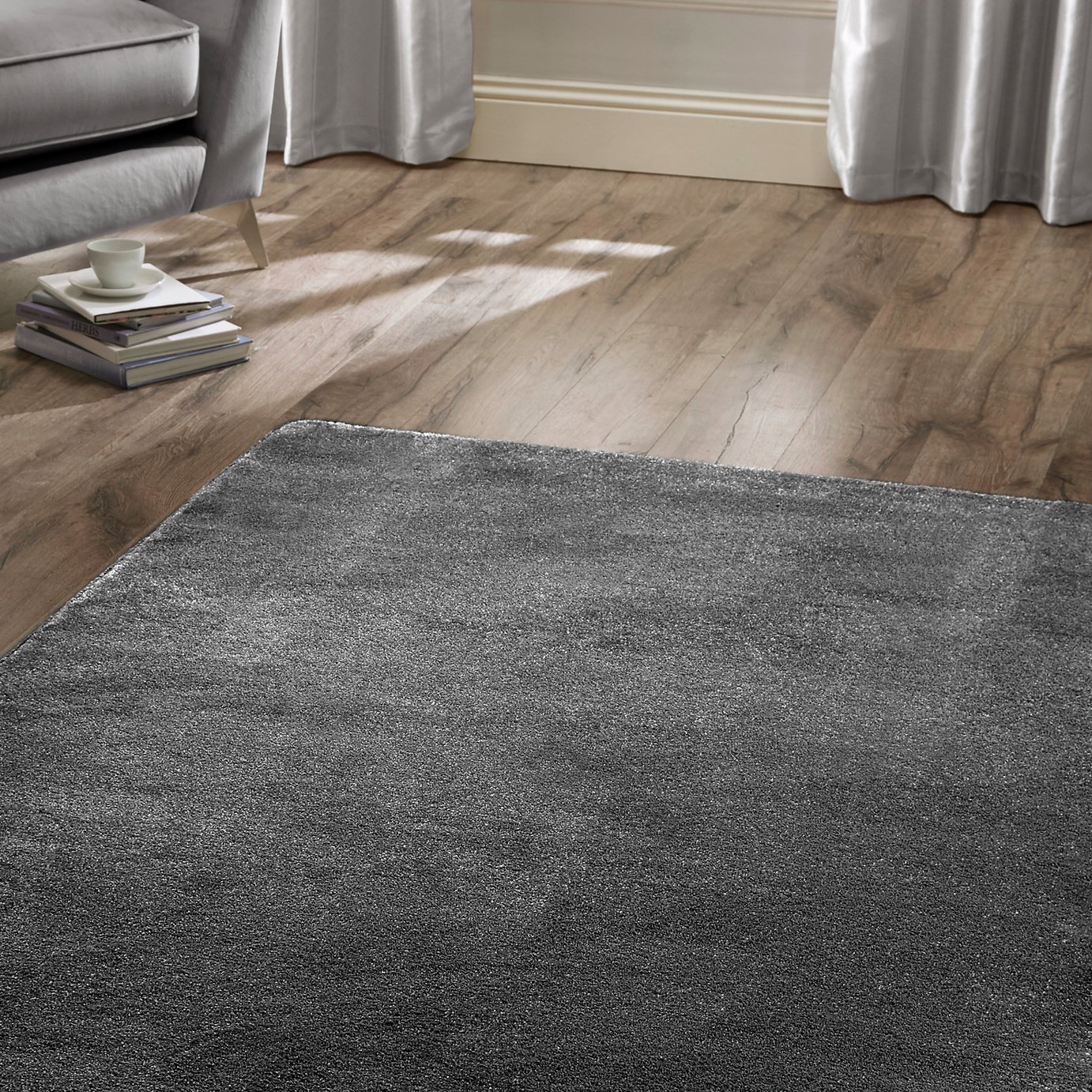 Relay Plain Charcoal Rug - 200x290cm