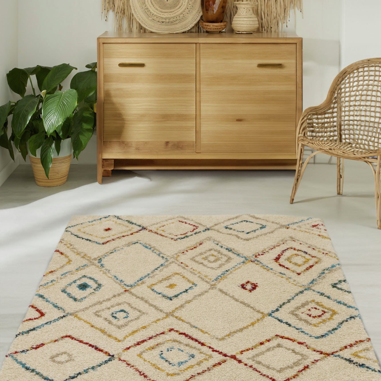 Homemaker Noble Diamond Shaggy Rug