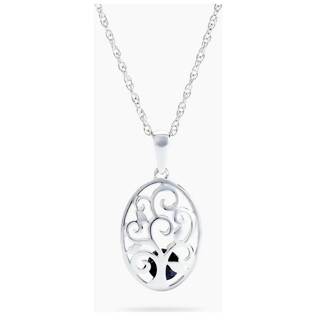 Buy Revere 0.3CT Sterling Silver Caged Heart Family Tree Pendant Womens necklaces Argos