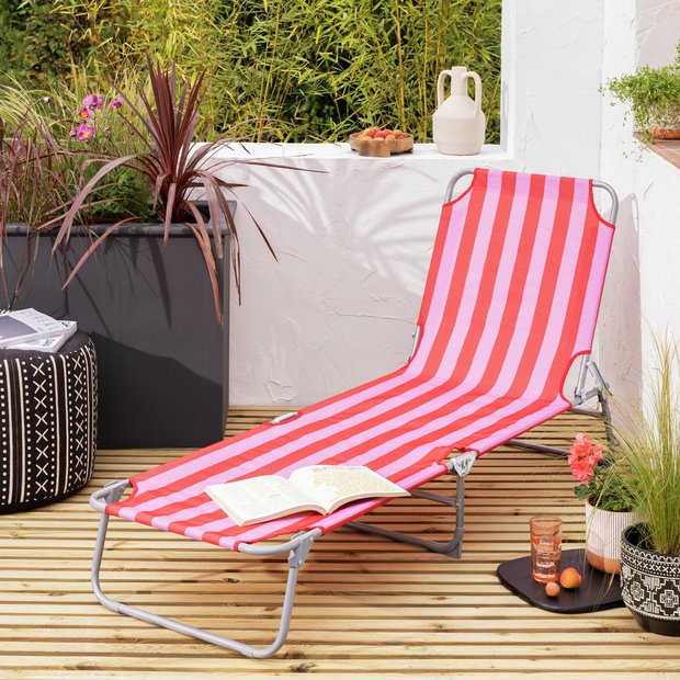 Metal folding on sale sun lounger