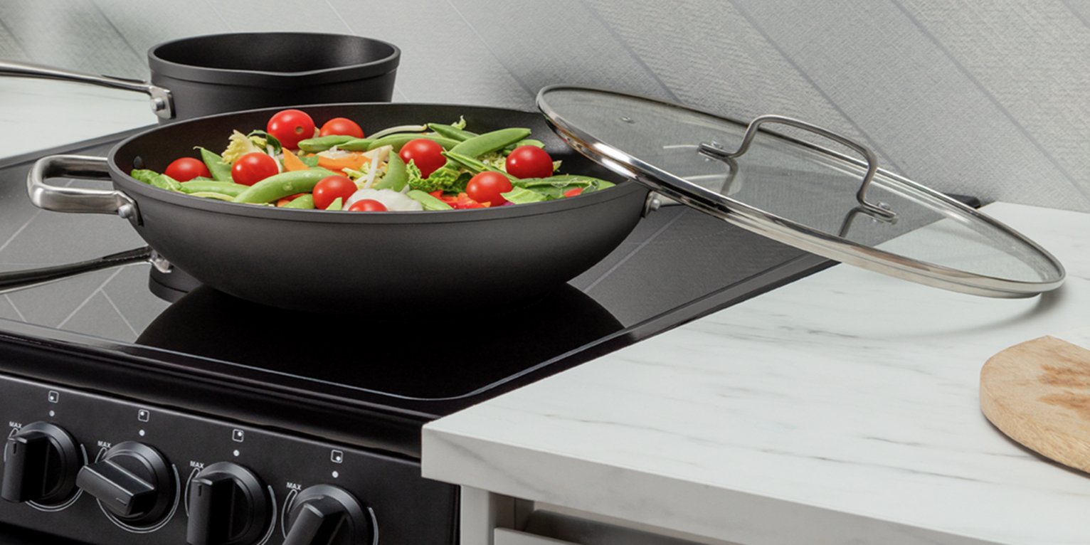 Habitat 30cm Hard Anodised Aluminium Double Handled Wok