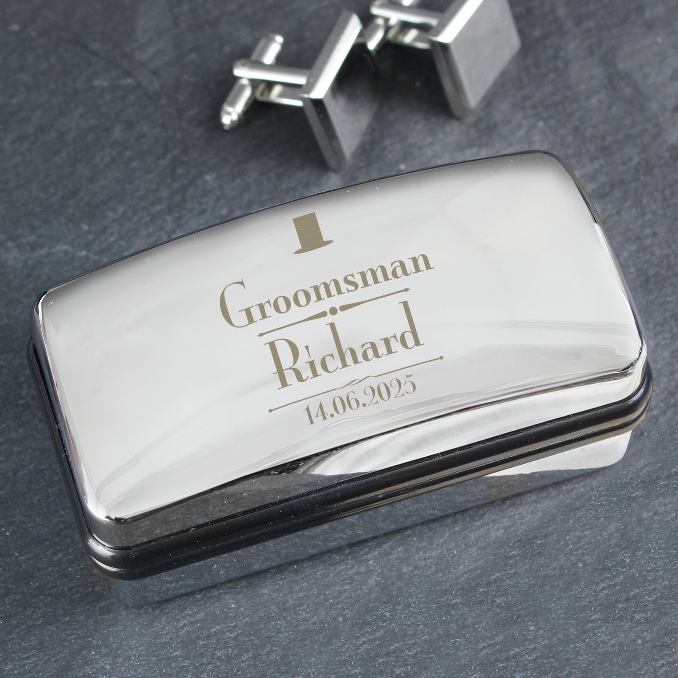 Personalised Message Groomsman Cufflink Box