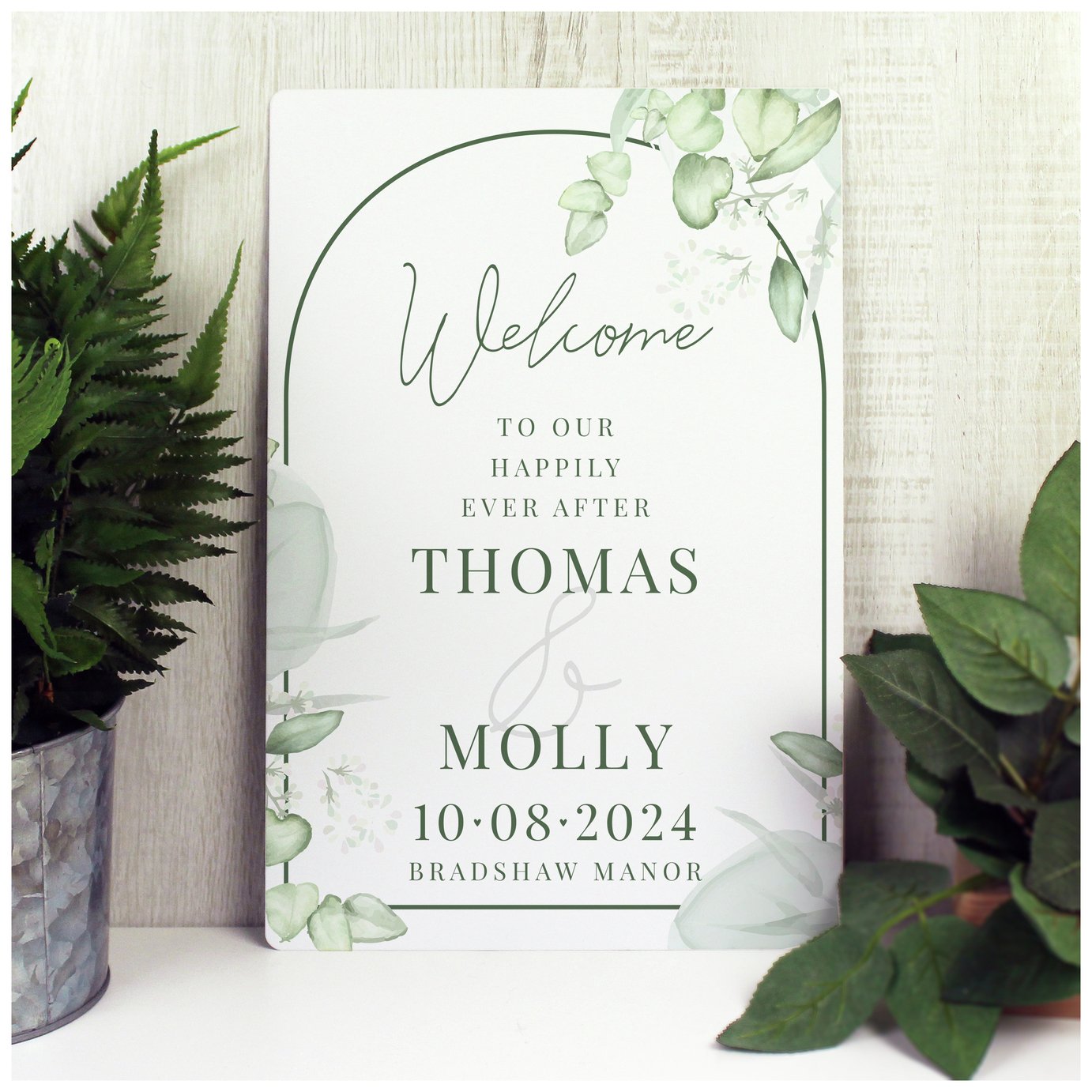 Personalised Message Botanical Wedding Sign