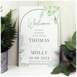 Personalised Message Botanical Wedding Sign