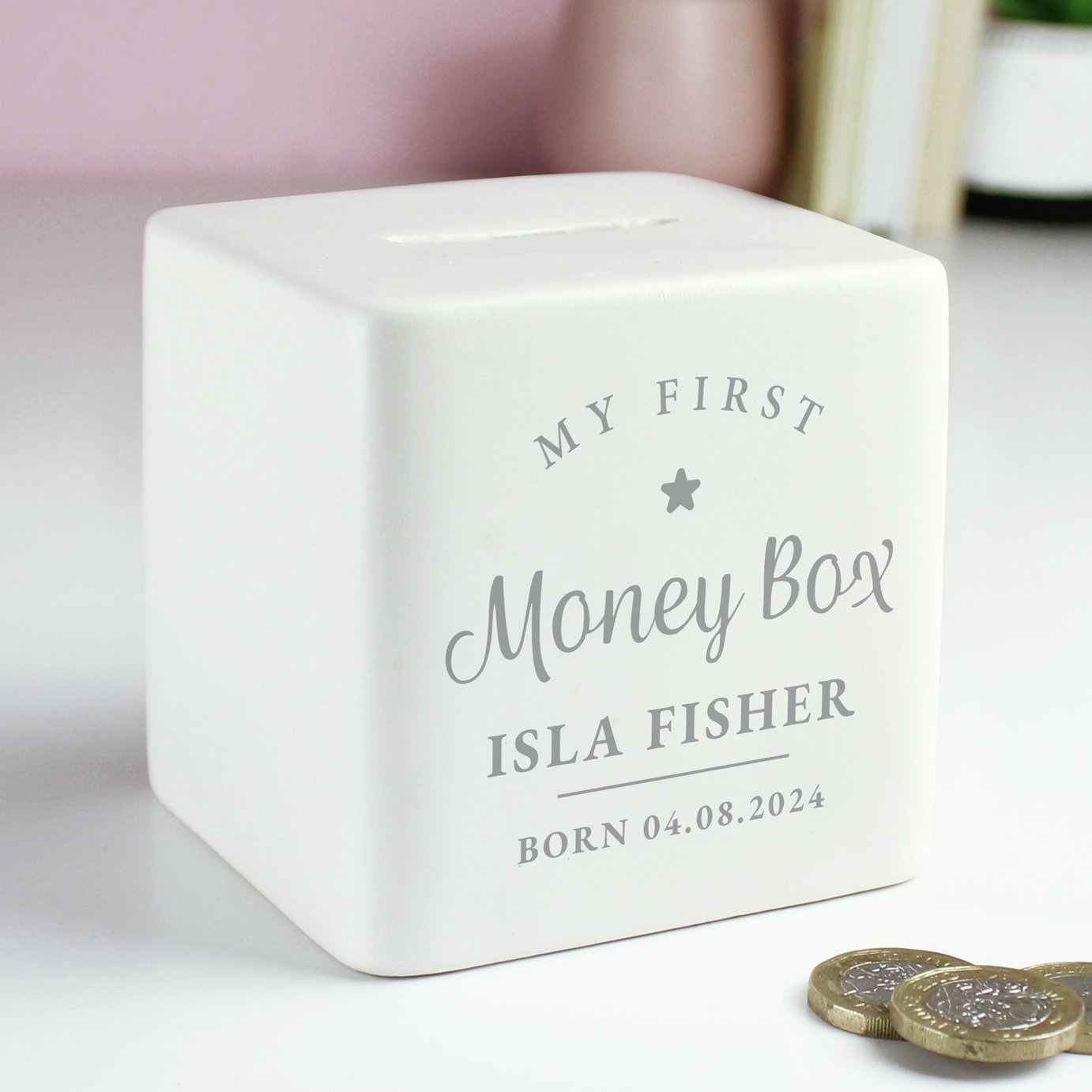 Personalised Message My First Ceramic Money Box