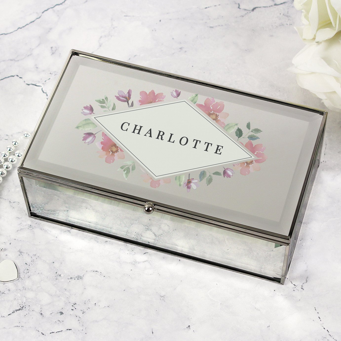 Personalised Message Water Colour Jewellery Box