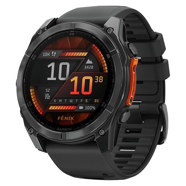 Buy Garmin Fenix 8 51mm Smart Watch Glass Grey Black Fitness and activity trackers Argos