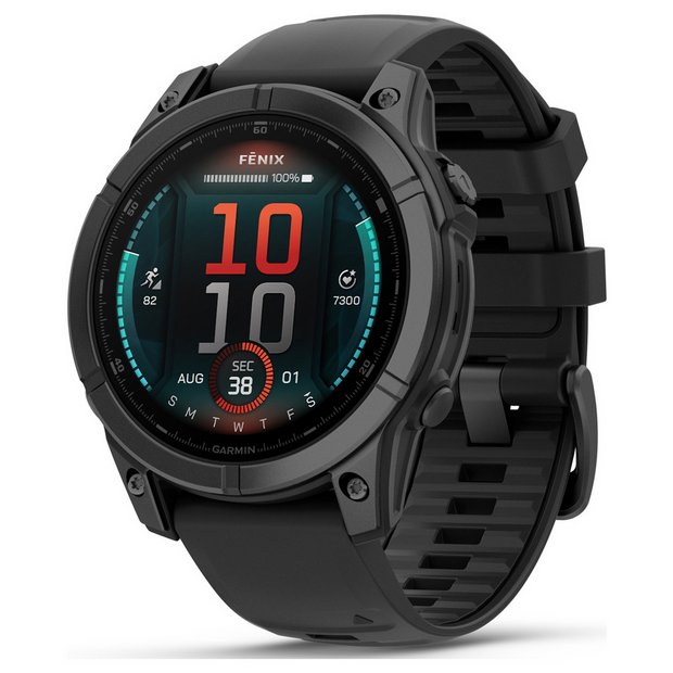 Buy Garmin Fenix E 47mm Smart Watch Grey Steel Black Fitness and activity trackers Argos