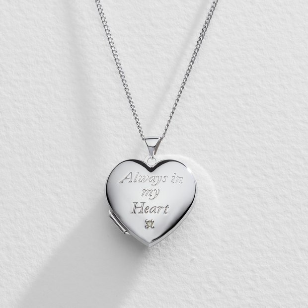 Argos heart deals necklace silver