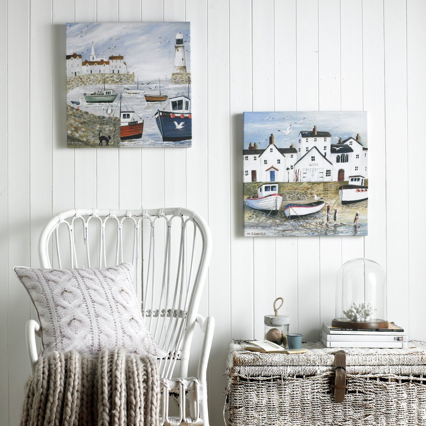 Art for the Home Harbourside Printed Canvas Wall Art 50x50cm