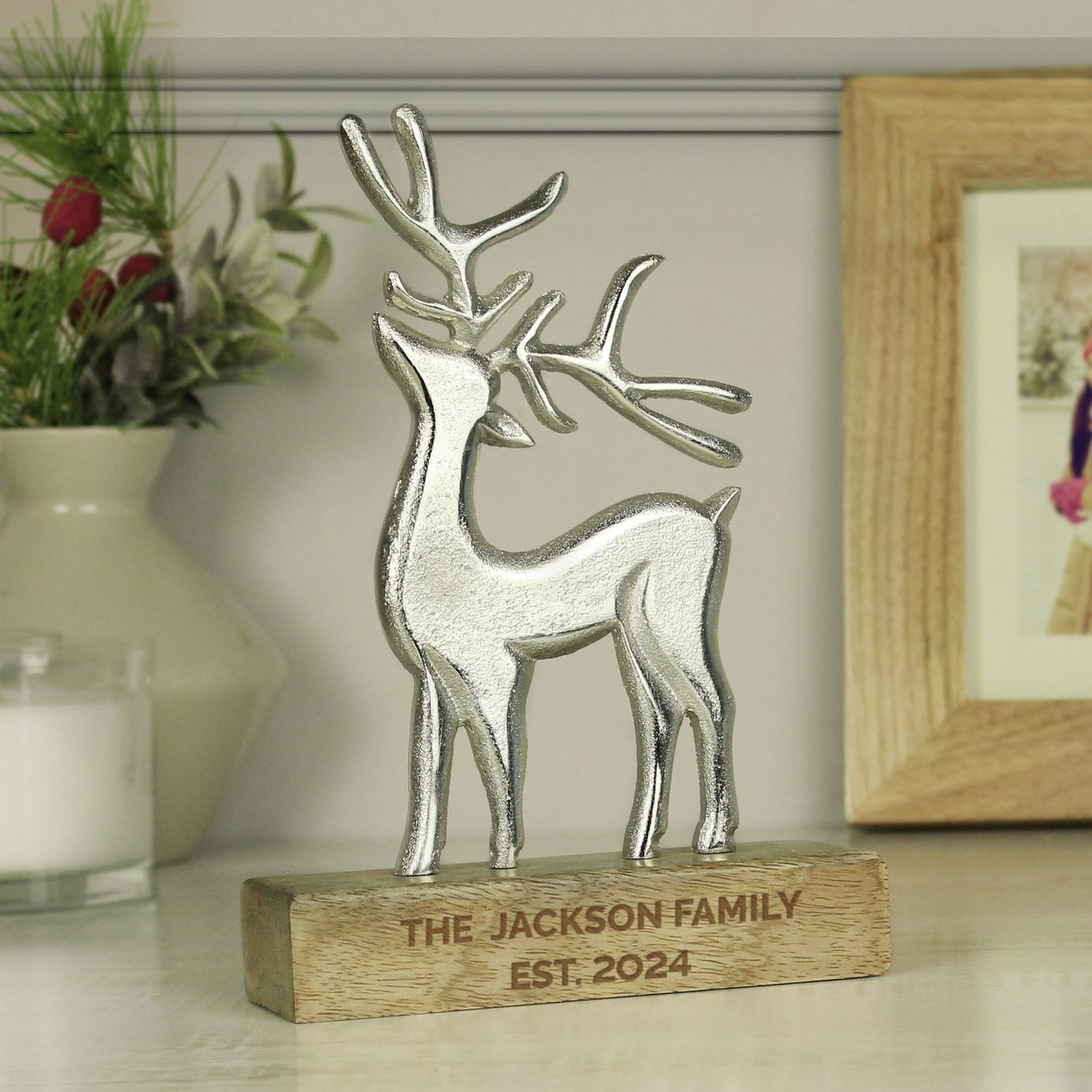 Personalised Message Stag Christmas Ornament