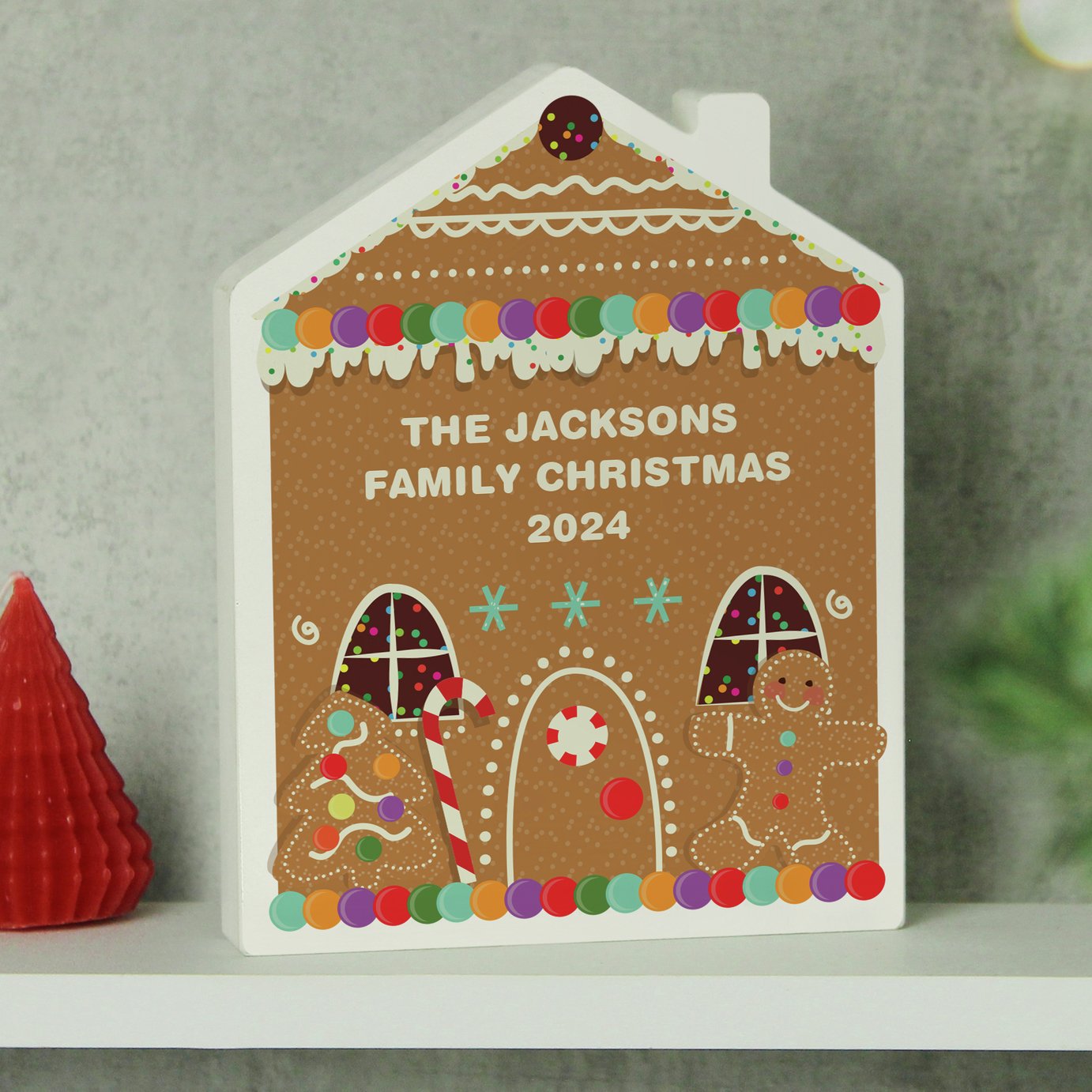 Personalised Message Gingerbread House Christmas Ornament