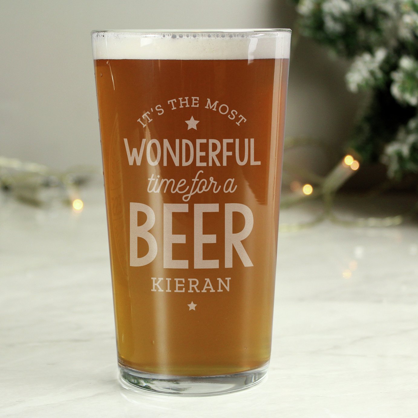 Personalised Message Beer Pint Glass