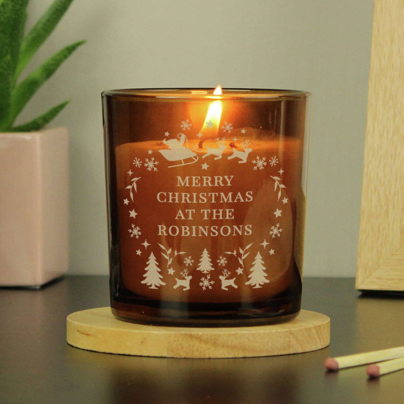Personalised Message Engraved Christmas Candle