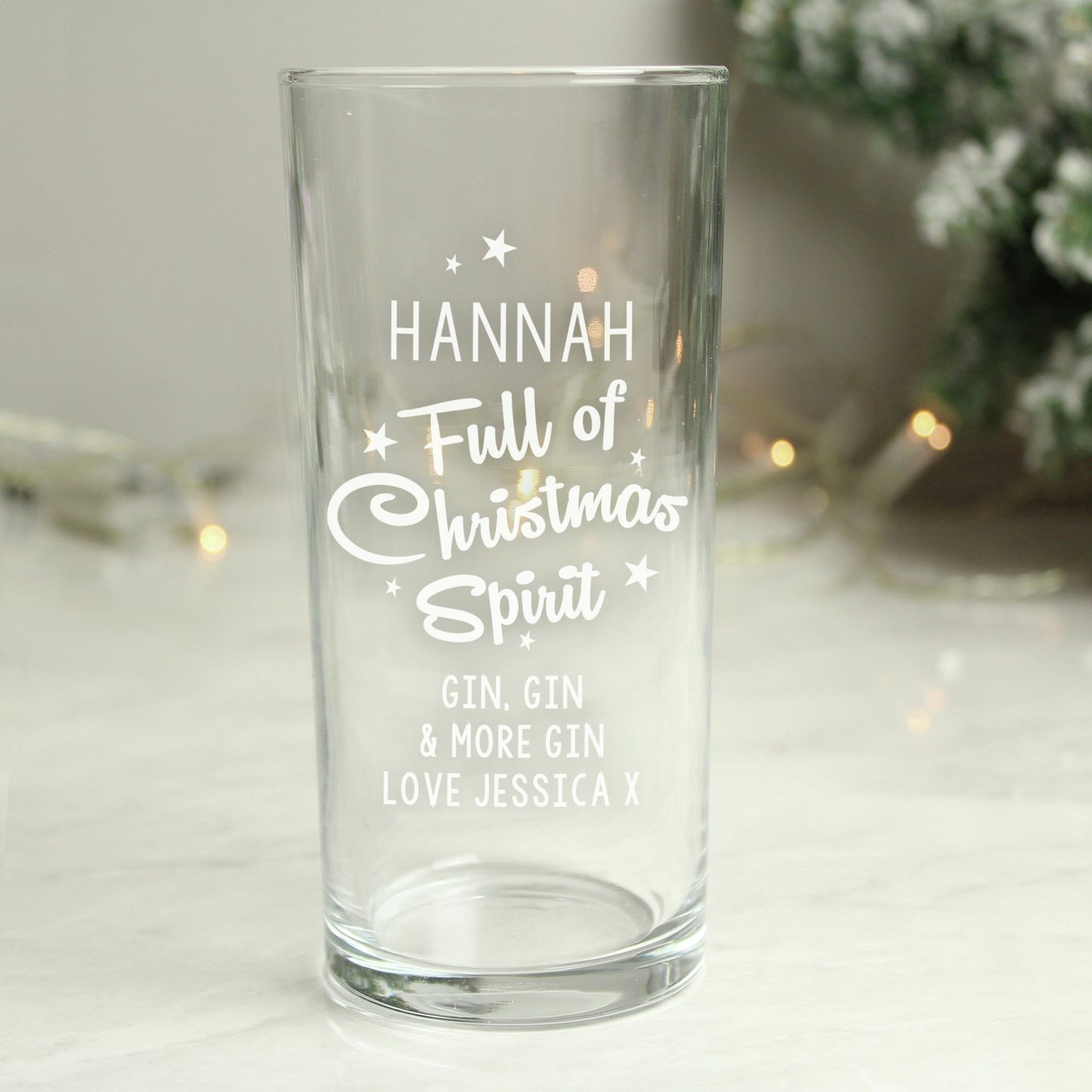 Personalised Message Christmas Spirit Glass