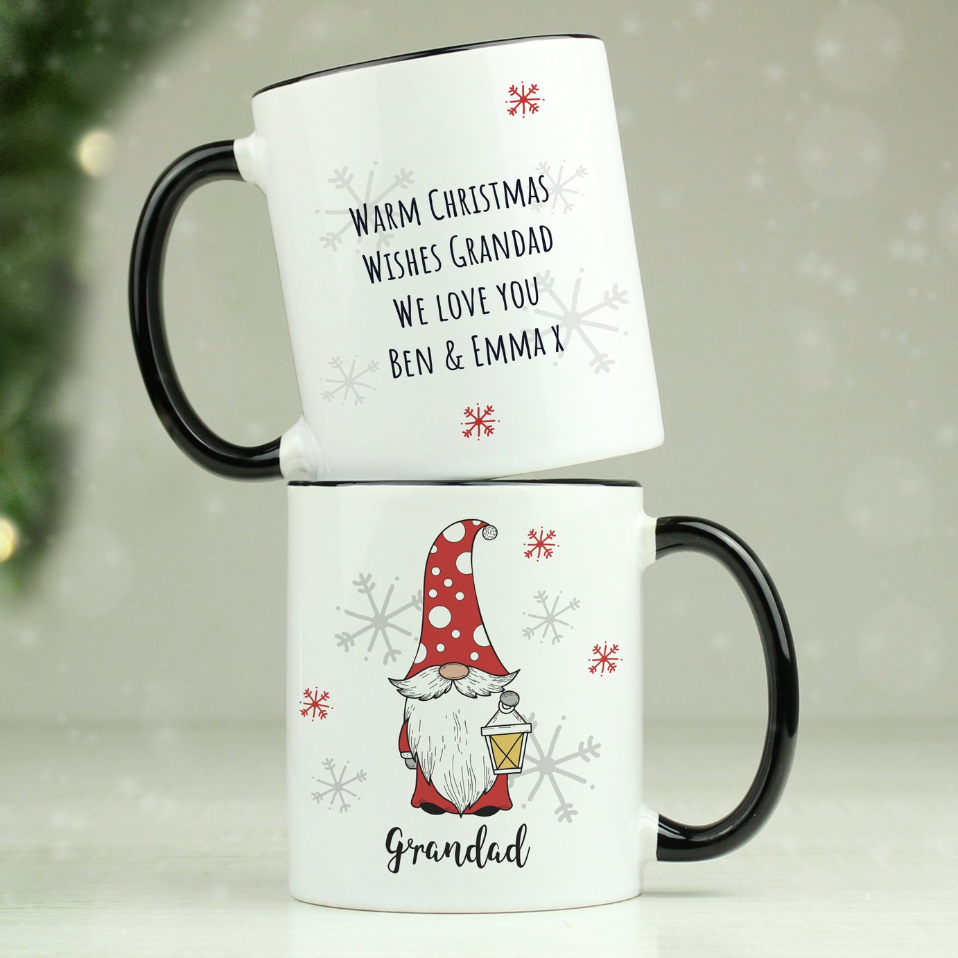Personalised Message Gonk Male Christmas Mug