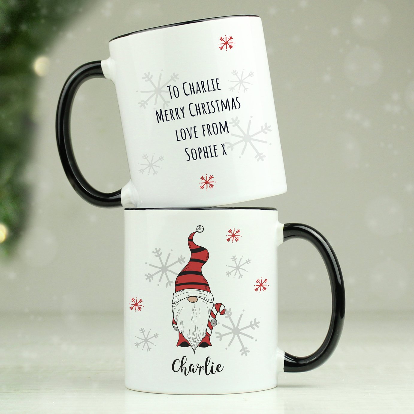 Personalised Message Gonk Boy Christmas Mug