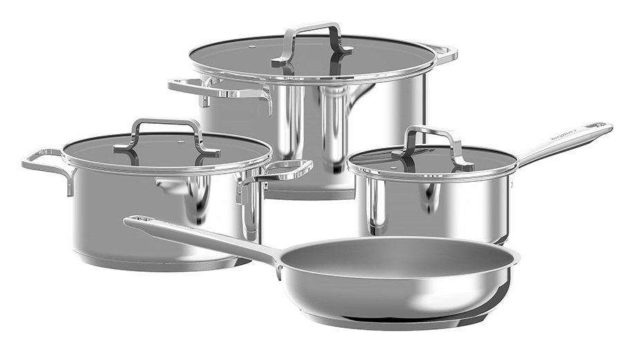 Berghoff Helix 4PC Recycled Stainless Steel Cookware Set