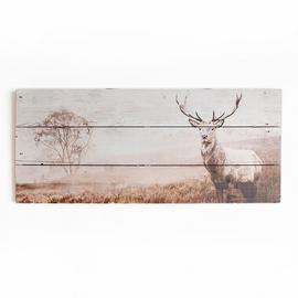Art for the Home Stag Wooden Canvas Wall Art - 30x70cm