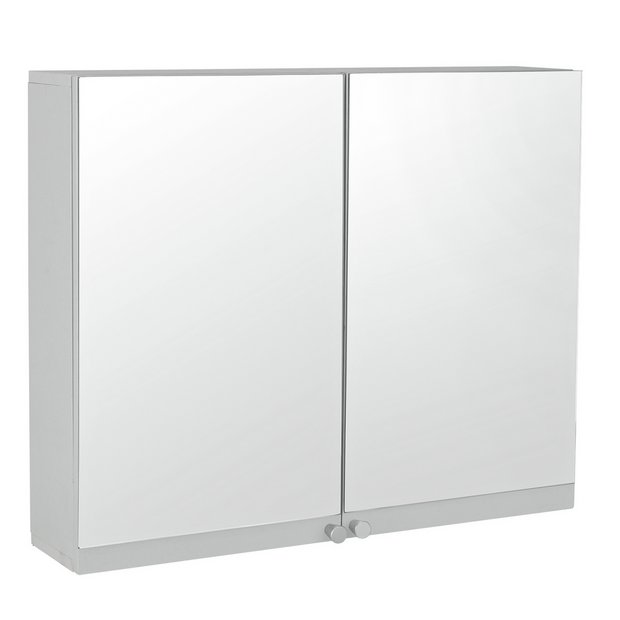 Buy Argos Home Prime 2 Door Mirrored Cabinet - White | Bathroom wall cabinets | Argos