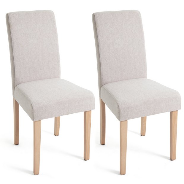 Buy Habitat Midback Pair of Fabric Dining Chairs - Cream | Dining chairs and benches | Habitat