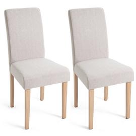 Argos Home Midback Pair of Fabric Dining Chairs - Cream
