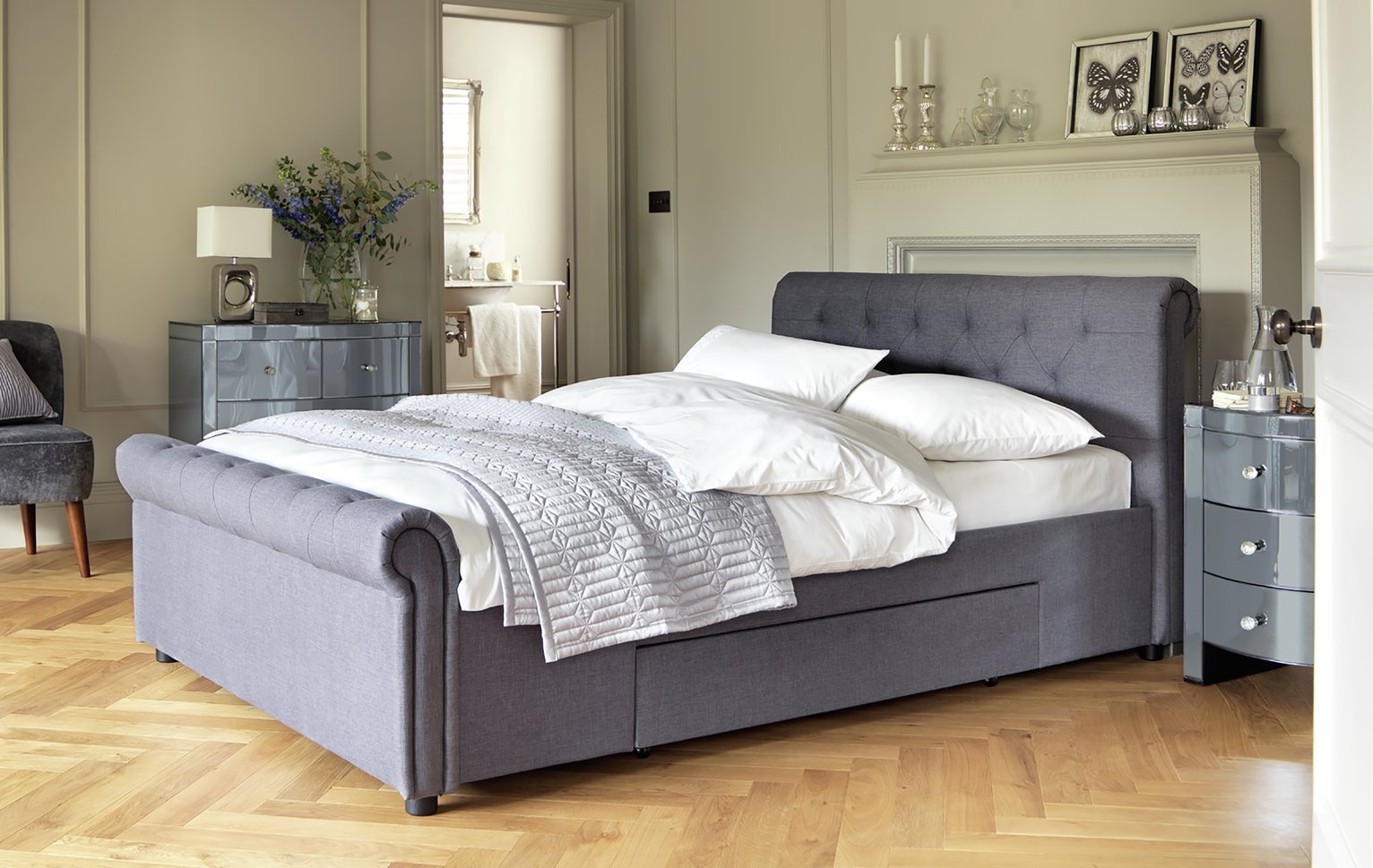 Argos Home Newbury 2 Drawer Fabric Bed Frame
