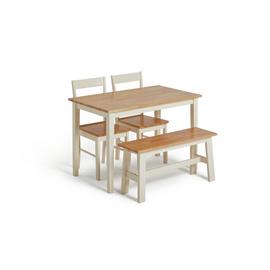 Habitat Chicago Solid Wood Table, 2 Chairs & Bench