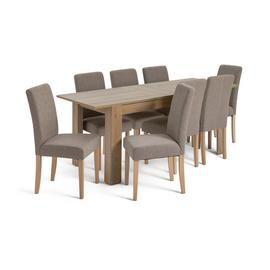Argos Home Miami Wood Effect Dining Table & 8 Chairs