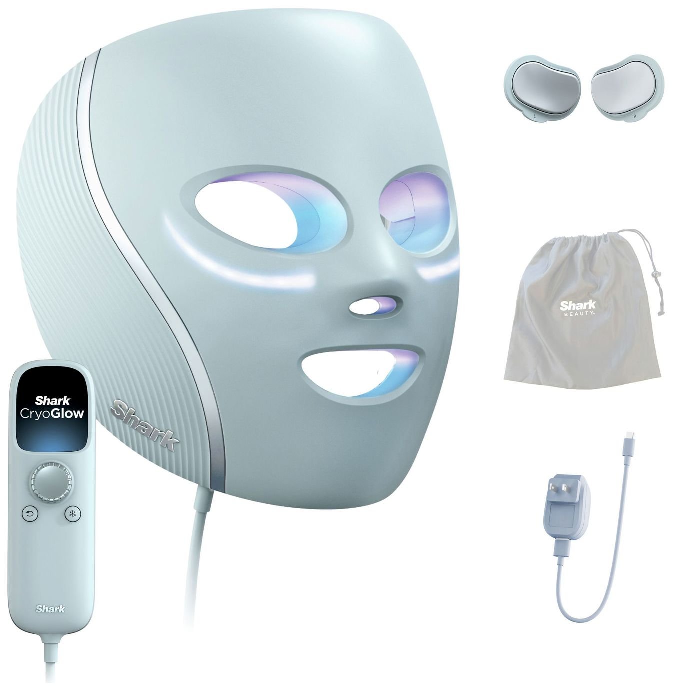 Shark CryoGlow Under-Eye Cooling LED Face Mask – Blue