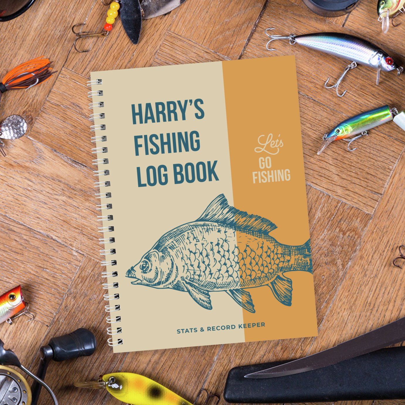 Personalised Message A5 40 Page Fishing Log Book