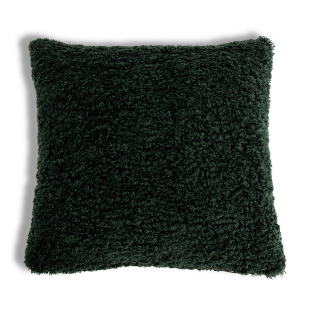 Green deals shaggy cushions