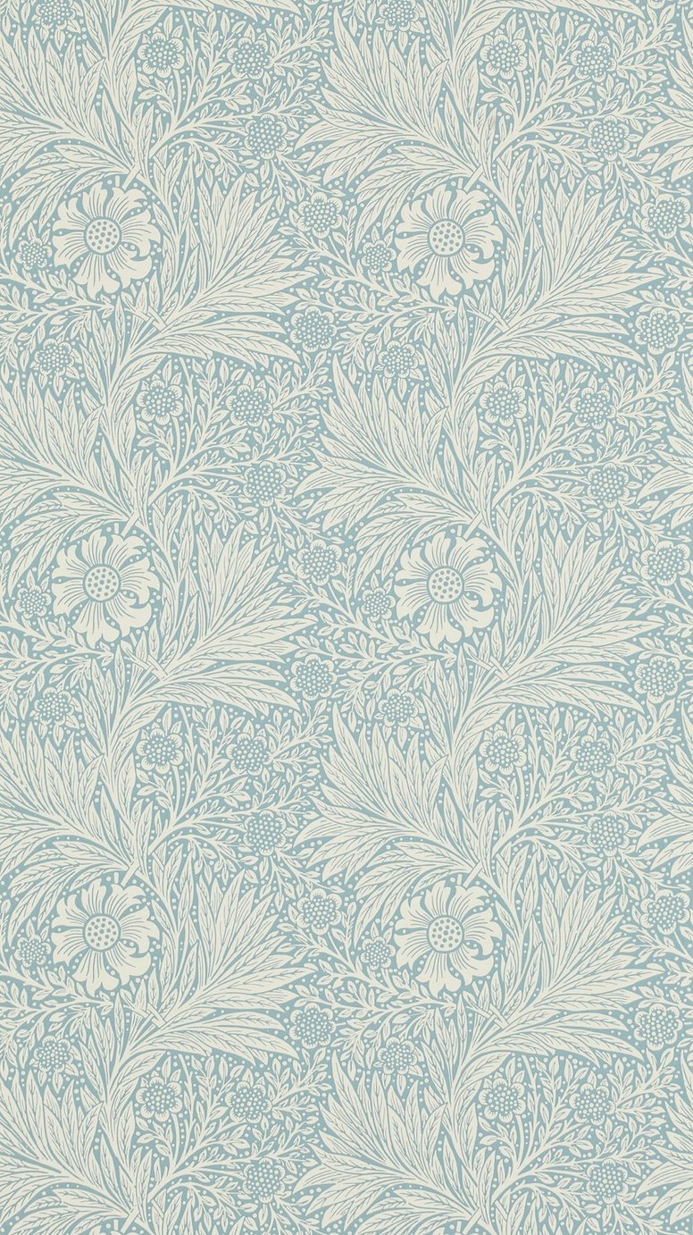 Morris & Co. Marigold Blue Floral Wallpaper