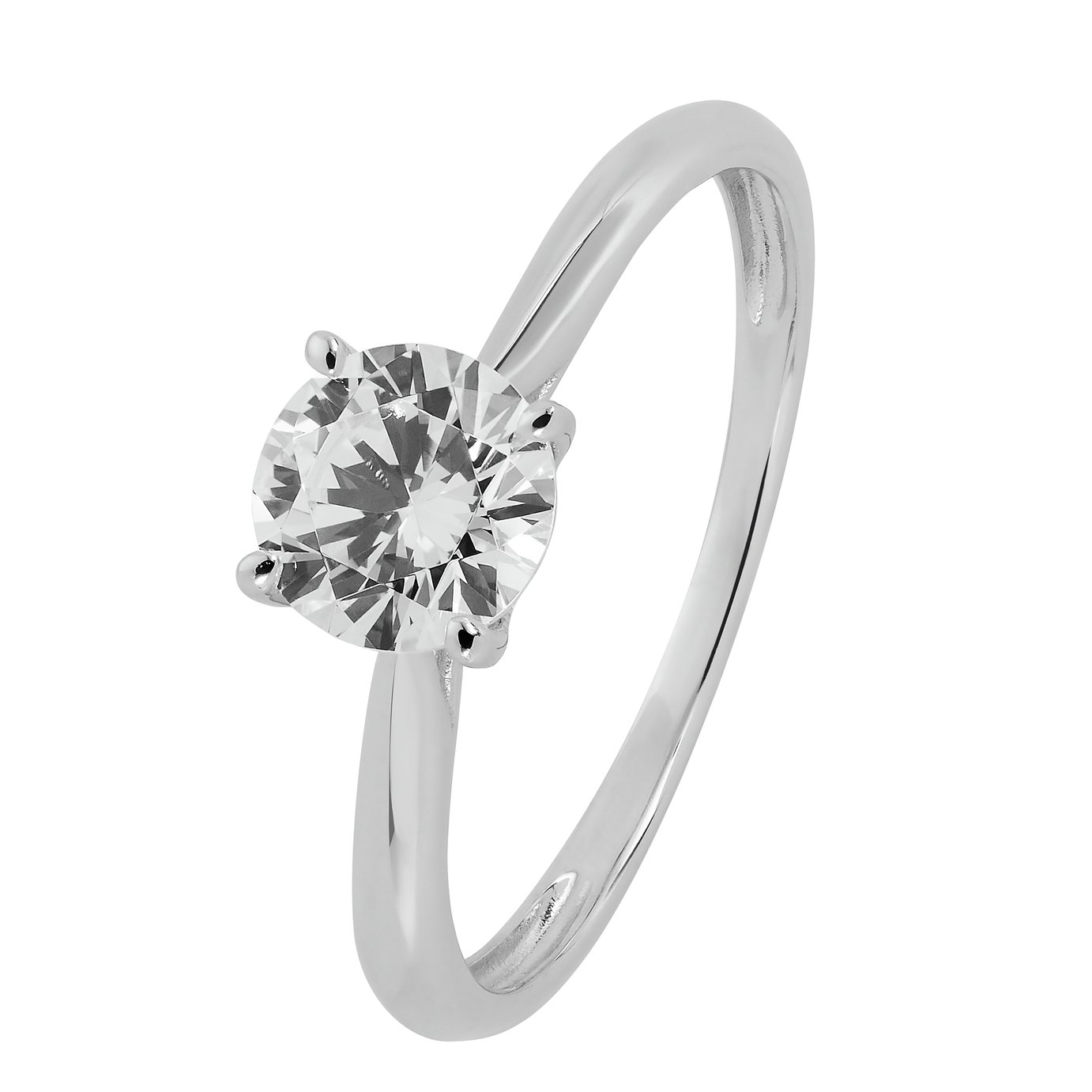 Revere 9ct White Gold Cubic Zirconia Engagement Ring - R