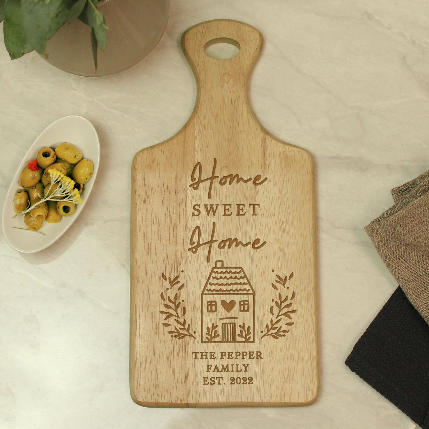 Personalised Message Home Wooden Paddle Board
