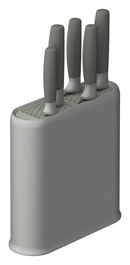 BergHOFF Leo 6 Piece Knife Block Set - Grey
