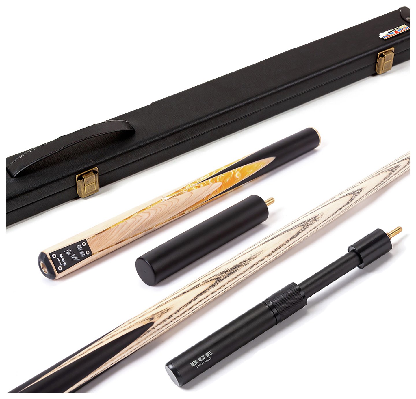 BCE Black Series 3/4 Cut Snooker or Pool Cue and Case Set