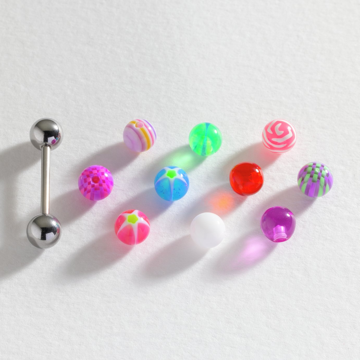 Revere Surgical Steel  Body Bar with UV Acrylic Ball Set