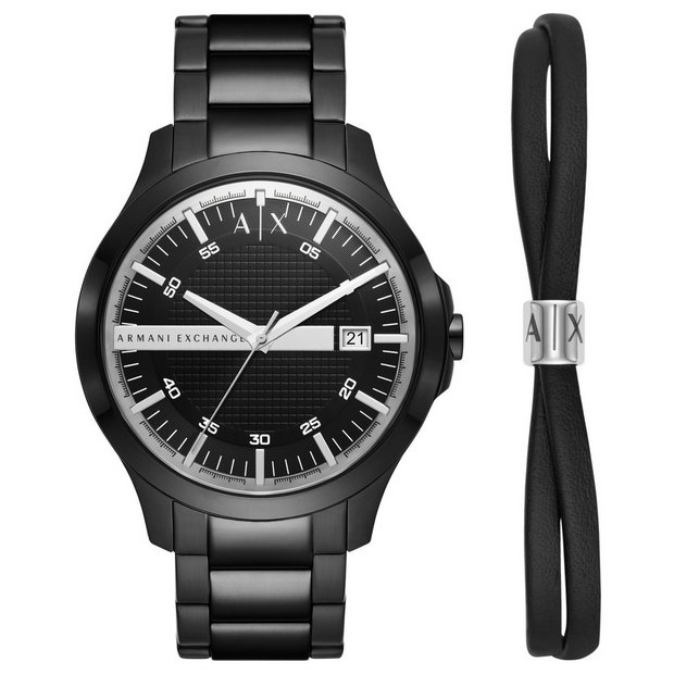 Buy Armani Exchange Men's Black Stainless Steel Bracelet Watch | Gift sets  | Argos