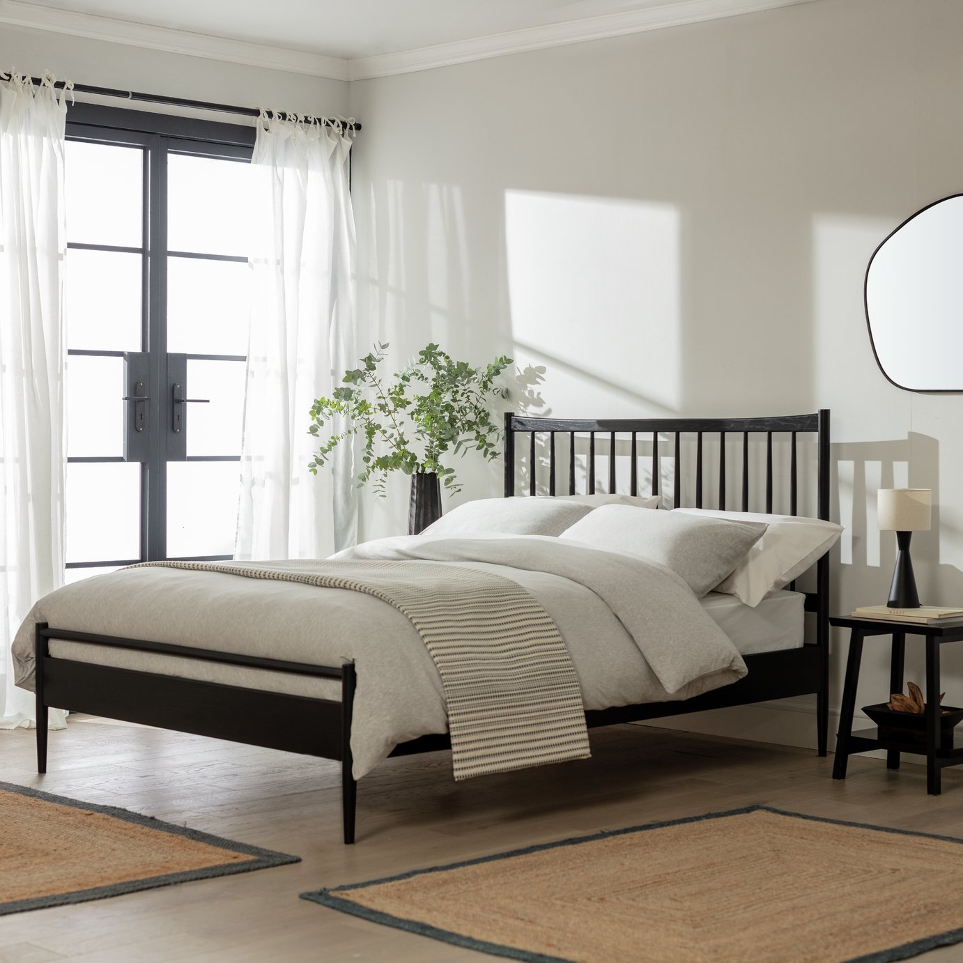 Habitat Chiltern Spindle Double Wooden Bed Frame - Black