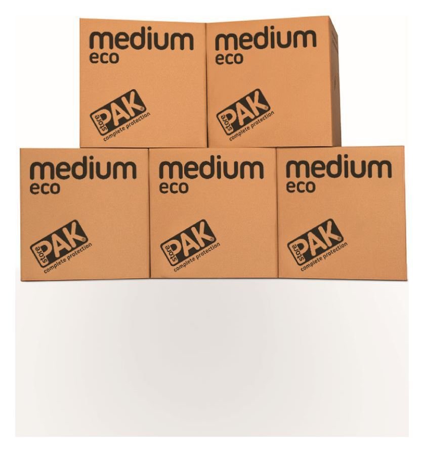 StorePAK Medium Eco Cardboard Storage Boxes – Set of 5