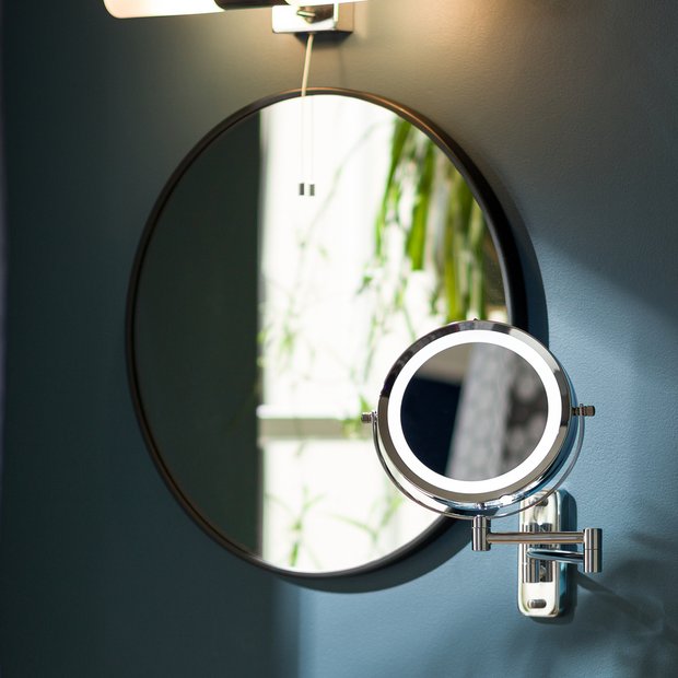 Shaving mirror deals with led light