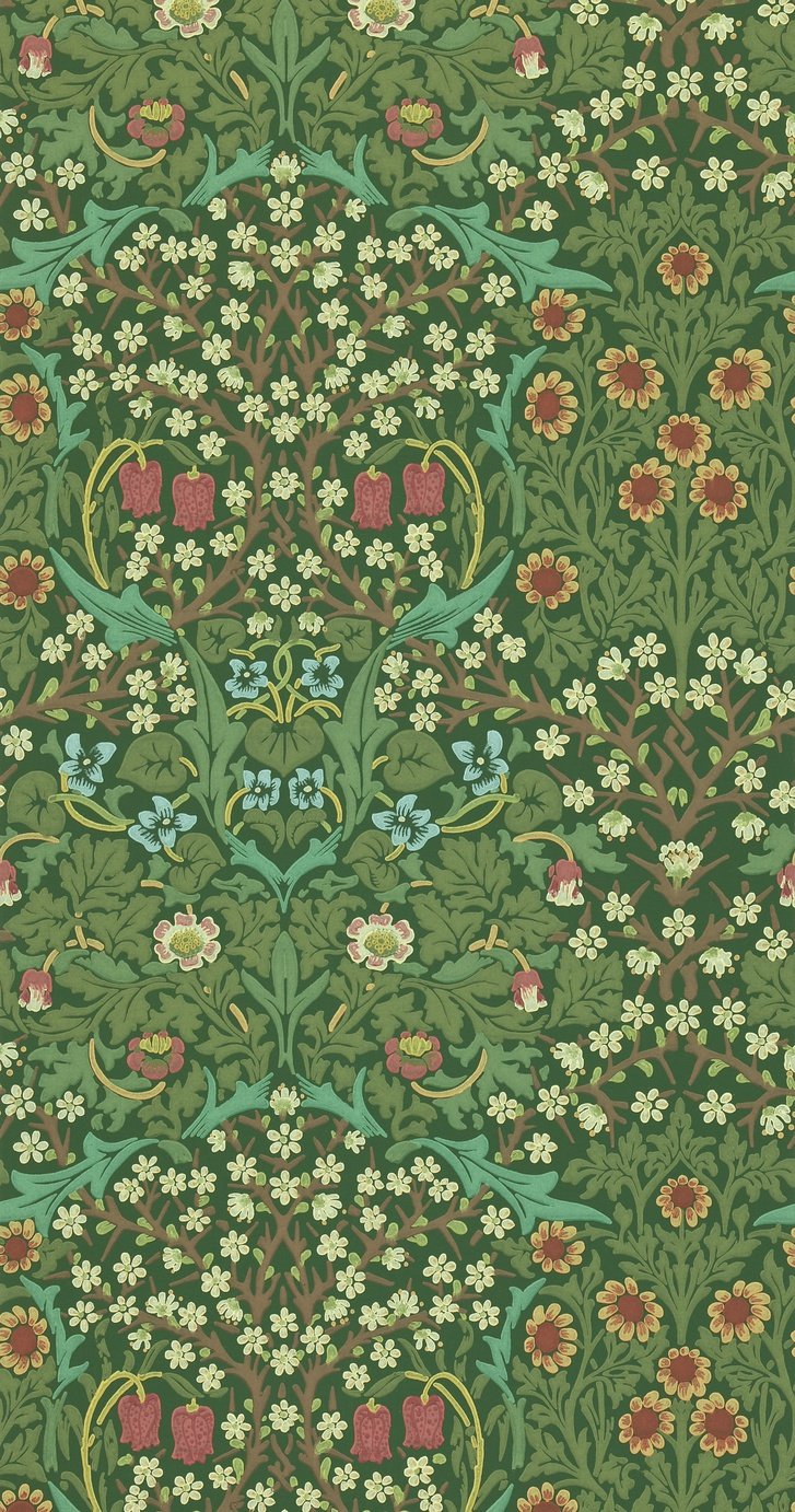 Morris & Co. Blackthorn Green Floral Wallpaper