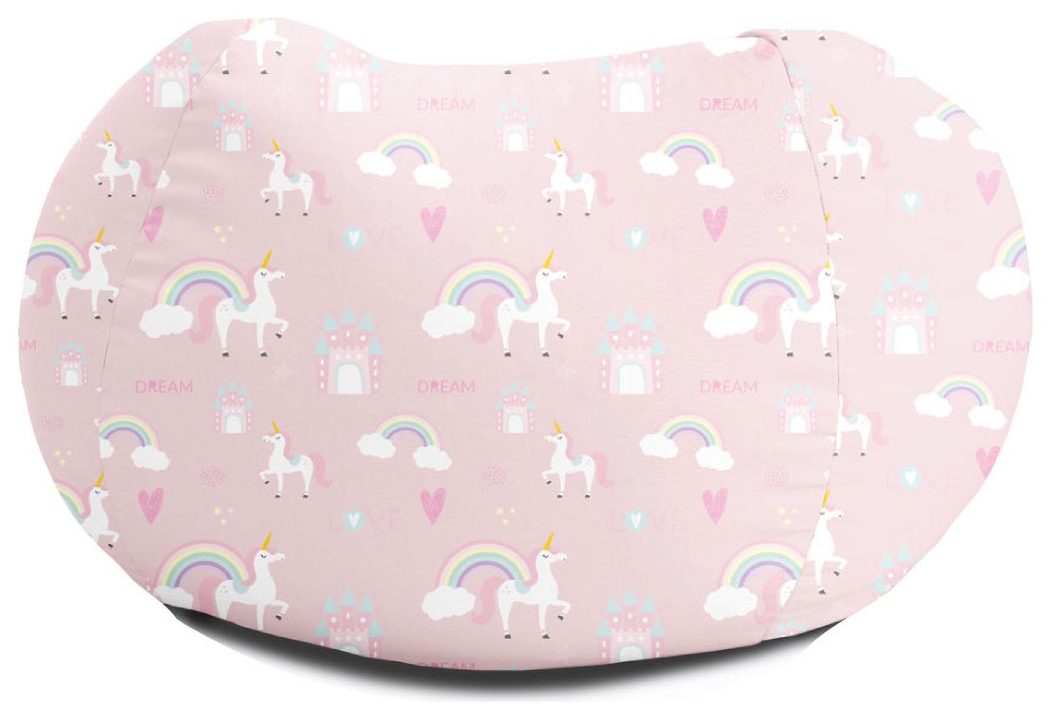rucomfy Kids Unicorn Castle Bean Bag - Pink
