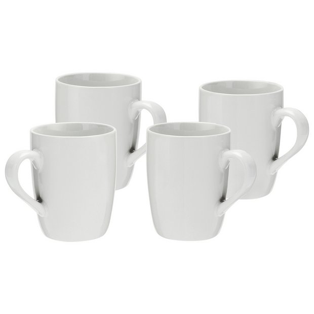Buy ColourMatch Set of 4 Stoneware Mugs Set - Super White at Argos.co ...