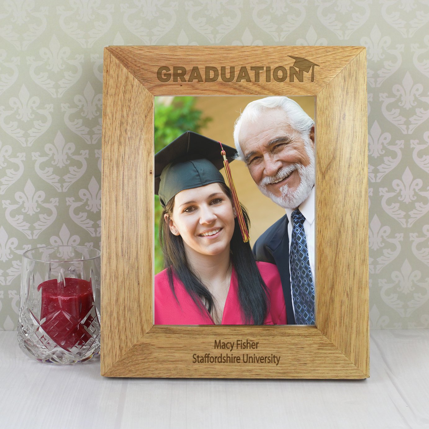 Personalised Message Graduation Wooden Photo Frame - 21x16cm